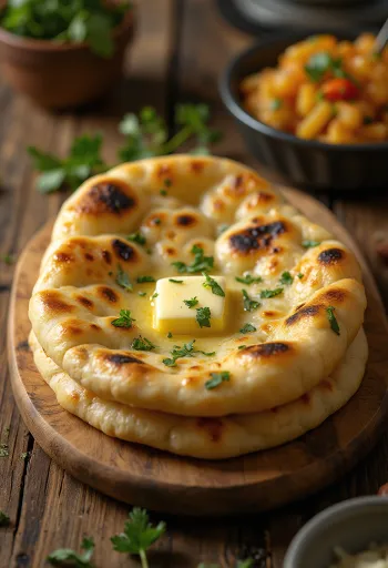 Roghni naan vajjal, frissen tálalva