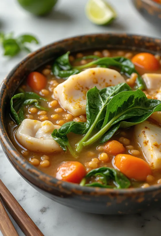 Sinigang raghurama dalos leves, gazdag ízekkel, friss lime szeletekkel tálalva