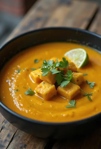 Sütőtökkrém curry tofuval