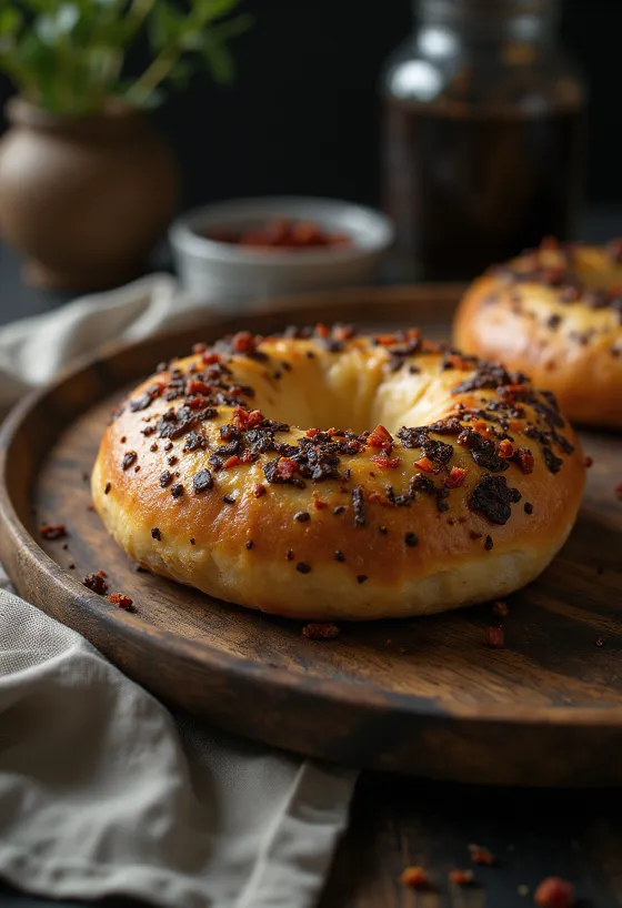 Frissen sült csípős chilis-csokoládés bagel