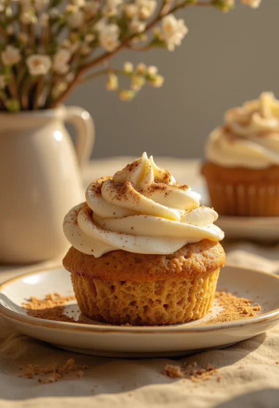 Frissen sült mézeskalács krémes cupcake