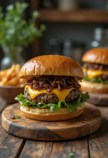 Pepper Jack sajtos hamburger szaftos húspogácsával és olvadt Pepper Jack sajttal