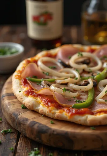 Pizza Rustica friss zöldségekkel és sonkával