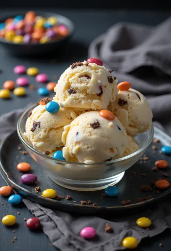 Smarties Ice Cream fagylalt tálalva