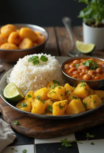 Thali Himachali Dham változatban, gazdag fűszerekkel és friss korianderrel díszítve