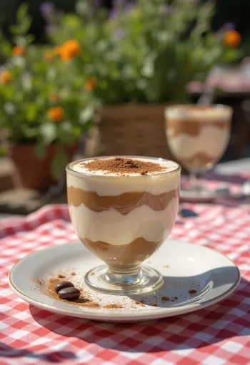 Tiramisu panna cotta pohárban
