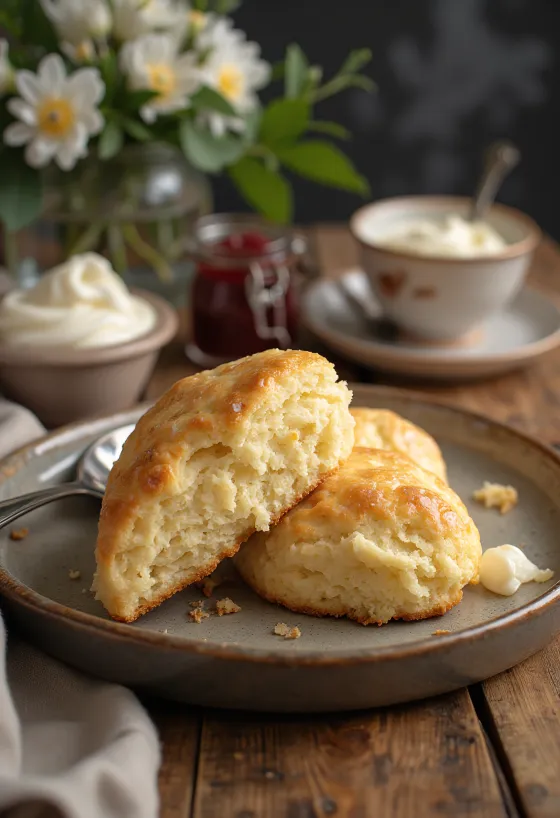 Vaníliás scone tálalva