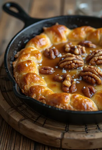 BBQ grillezett karamellás pite tálalva