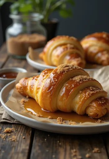 Frissen sült holland karamellás croissant