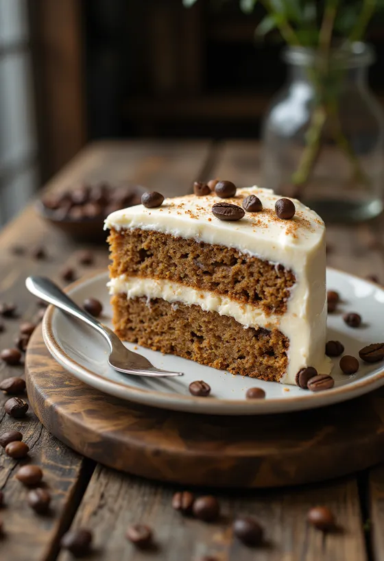 Kávés mascarpone torta tálalva