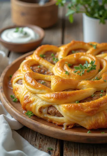 Kolbászos burek frissen sütve