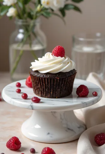 Málnás csokis cupcake mascarpone krémmel