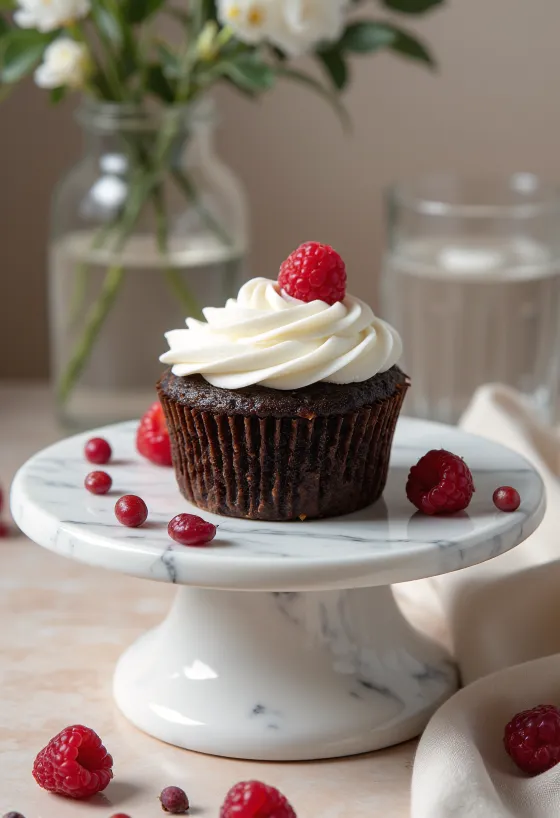 Málnás csokis cupcake mascarpone krémmel