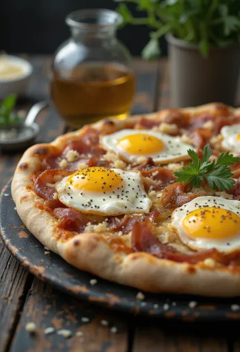 Carbonara pizza guancialéval és pecorino sajttal