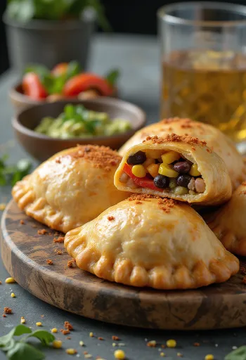 Vegán empanada fekete babos töltelékkel