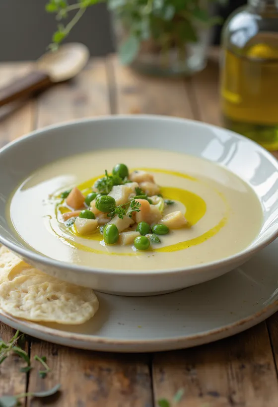 Chowder olívaolajjal, gazdag tejszínes leves