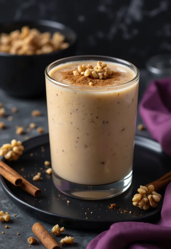 Diós-gyömbéres smoothie pohárban