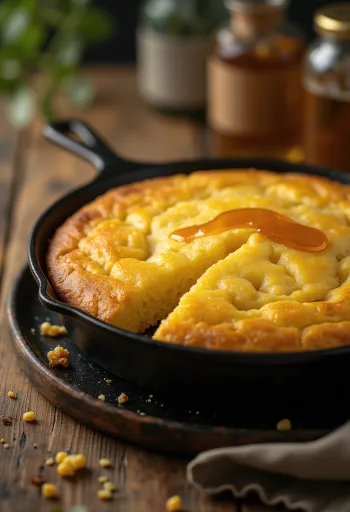 Klasszikus Cornbread szeletelve, friss, puha belsővel