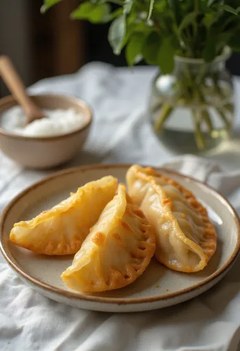 Pakon Pitha kókuszreszelékkel tálalva, aranybarna, ropogós külsejű korongok