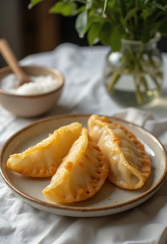 Pakon Pitha kókuszreszelékkel tálalva, aranybarna, ropogós külsejű korongok