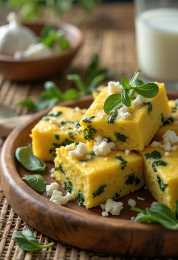 Proja spenóttal, finom pite feta sajttal és spenóttal tálalva