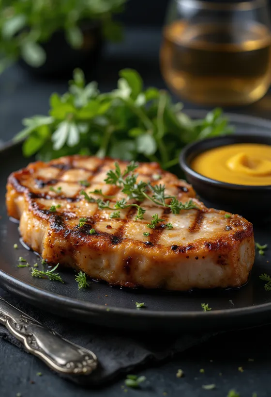 Roston sült sertésszelet grillezve, rozmaringgal és fokhagymával ízesítve