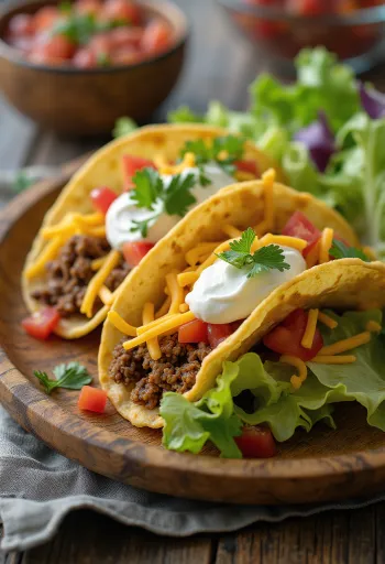 Taco marhahússal tálalva tejföllel és reszelt sajttal