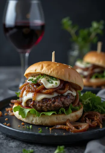 Vörösboros Burger tálalva