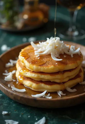 Coconut Pancake kókuszos palacsinta tálalva