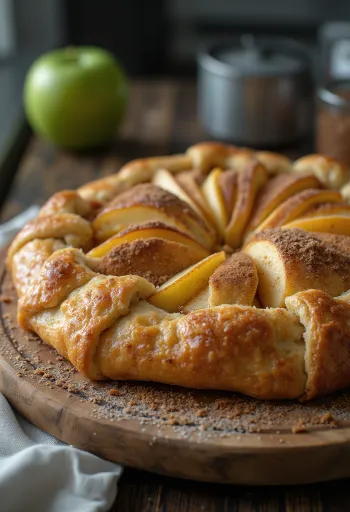 Crostata almával és fahéjjal, friss, rusztikus pite szeletek