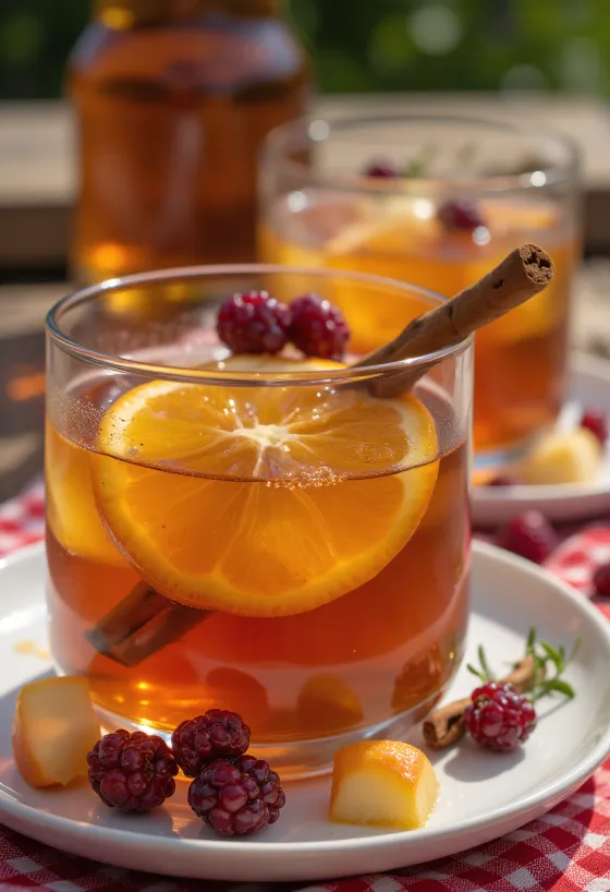 Fahéjas bodzás cider pohárban