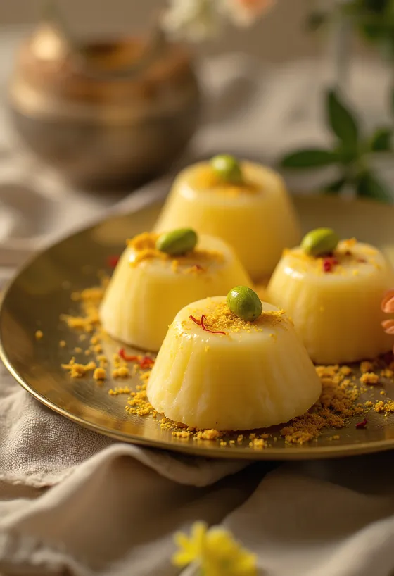 Kesar sondesh sáfránnyal, egy indiai tejdesszert