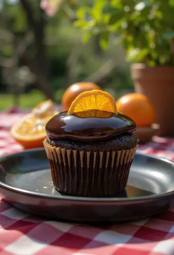 Frissen sült narancsos-csokis cupcake