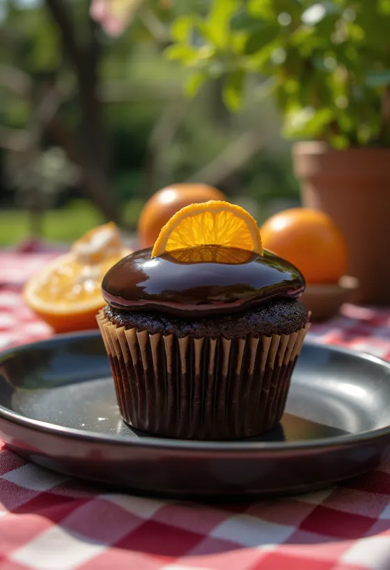 Frissen sült narancsos-csokis cupcake