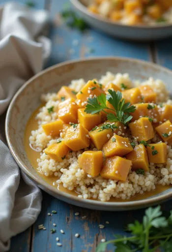Sütőtökös quinoa curry tahinivel
