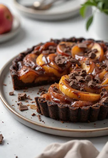 Tarte Tatin csokoládéval, karamellás piskóta csokoládéval és almával