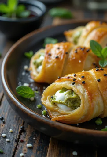 Wasabis burek tálalva