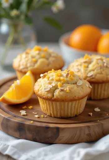 Zabpelyhes-narancsos muffin tálalva