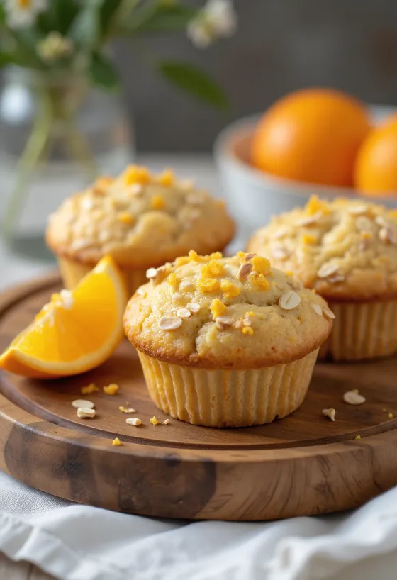 Zabpelyhes-narancsos muffin tálalva