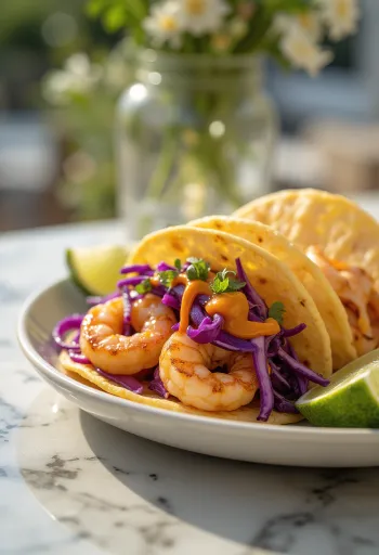 Camaron Taco grillezett garnélával, káposztával és korianderrel