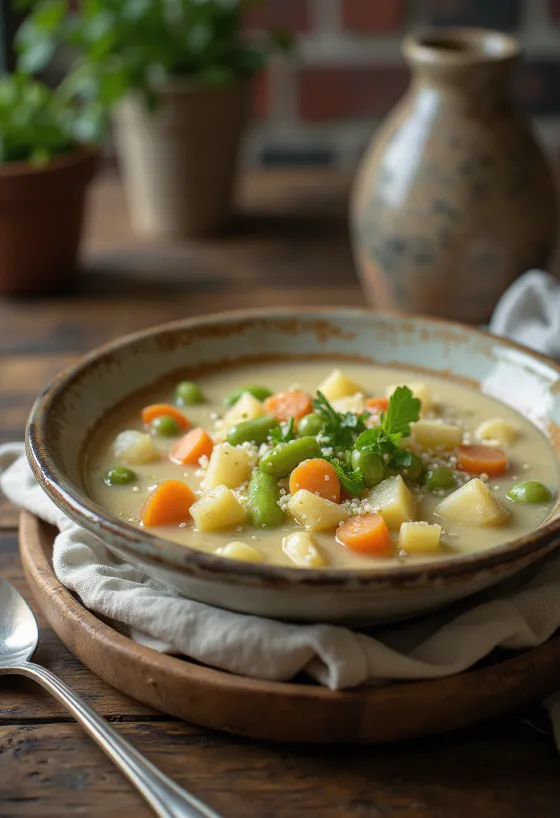 Chowder zöldségekkel, gazdag és krémes ízű leves
