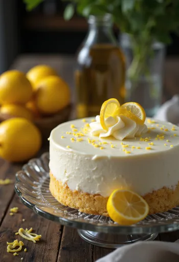 Citromhabos torta díszítéssel