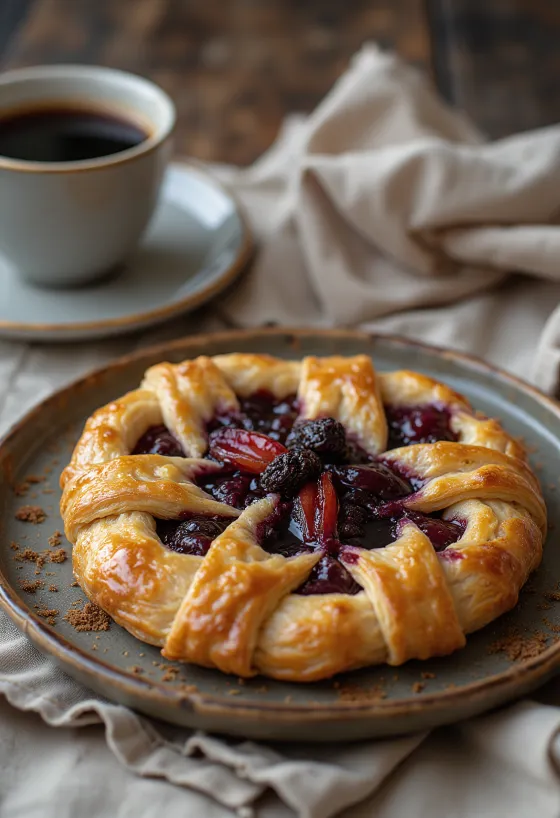 Crostata szilvalekvárral, egy olasz sütemény omlós tésztával és szilvalekvárral