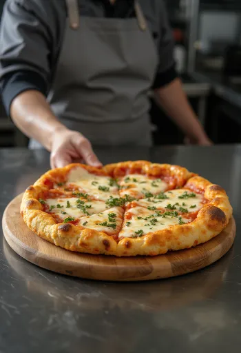 Karfiolos pizza alap vegán feltéttel tálalva