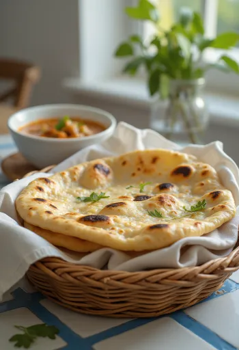 Klasszikus Chapati, frissen sütve, tálalva