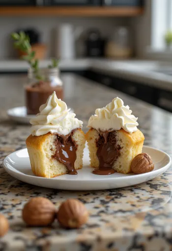 Frissen sült Nutella töltött cupcake