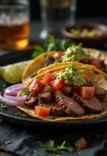Carne Asada Taco grillezett marhahússal, korianderrel és guacamoléval