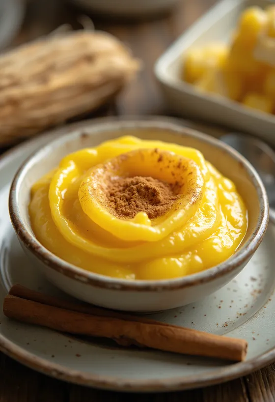 Curau fahéjjal, egy brazil kukorica puding fahéjas szórással