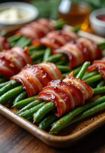 Baconbe tekert zöldbab