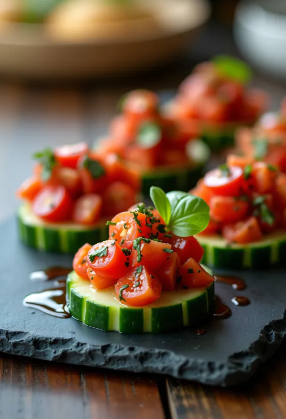 Keto bruschetta uborkán